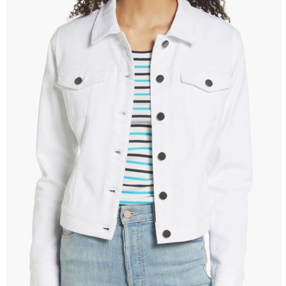 Caslon® Classic White Denim Jacket